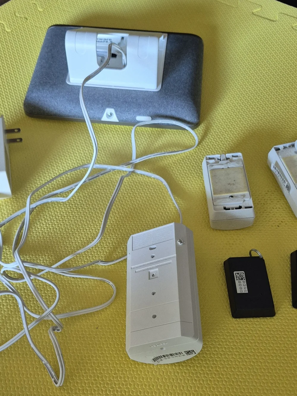 ADT White Home Security Hub with Sensors and Remotes Used